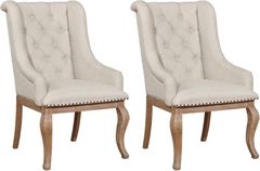 Coaster® Brockway 2-Piece Cream/Barley Brown Arm Chairs