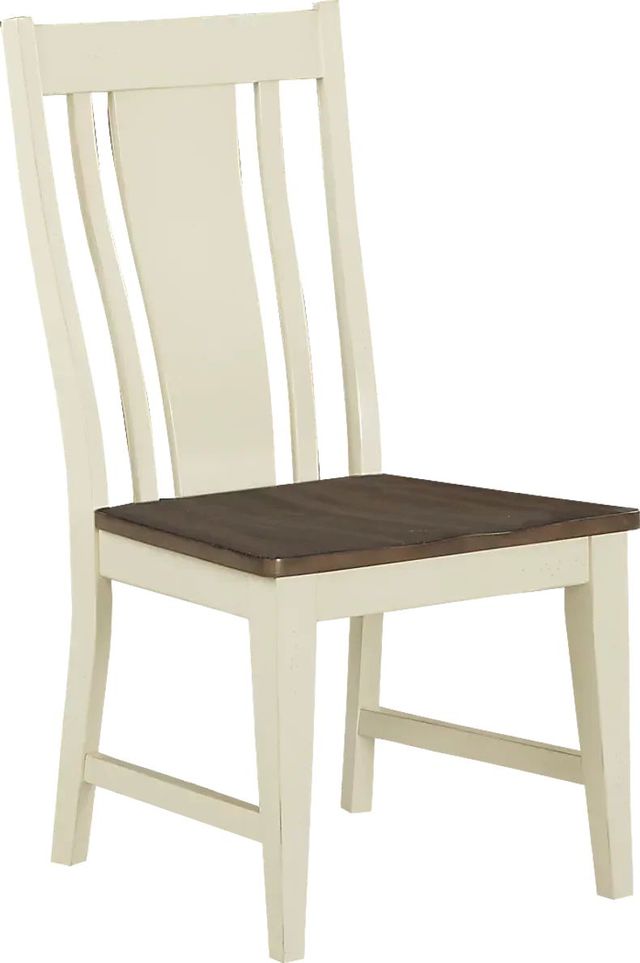 Twin Lakes Brown 72 in. Table and 4 White Splat Back Chairs-2