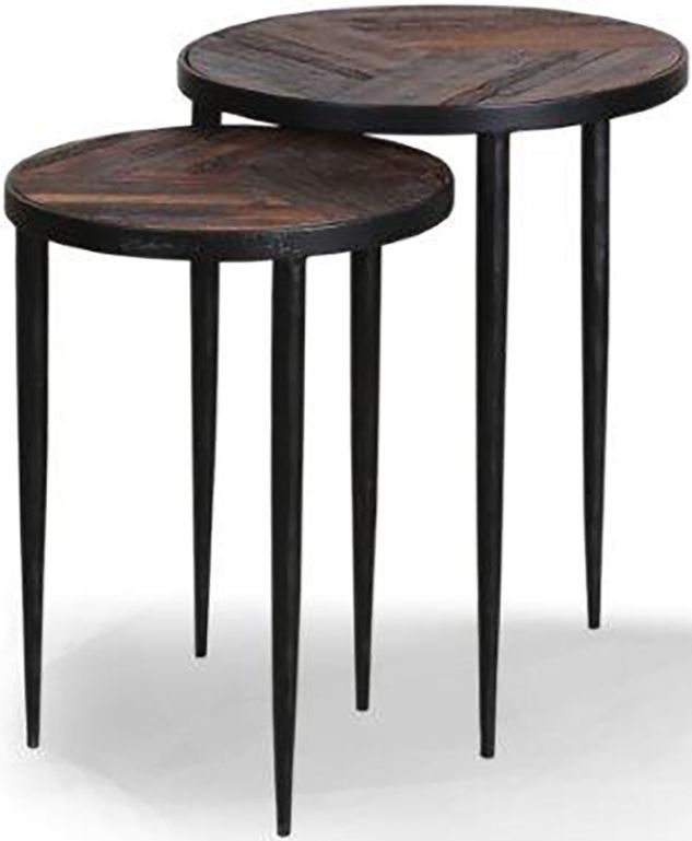 Parker House® Crossings The Underground Reclaimed Rustic Brown Round Chairside Nesting Table 0