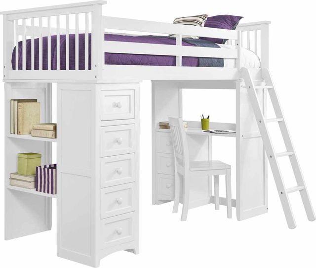 Hillsdale Furniture Schoolhouse Mission White Twin Youth Student Loft-0