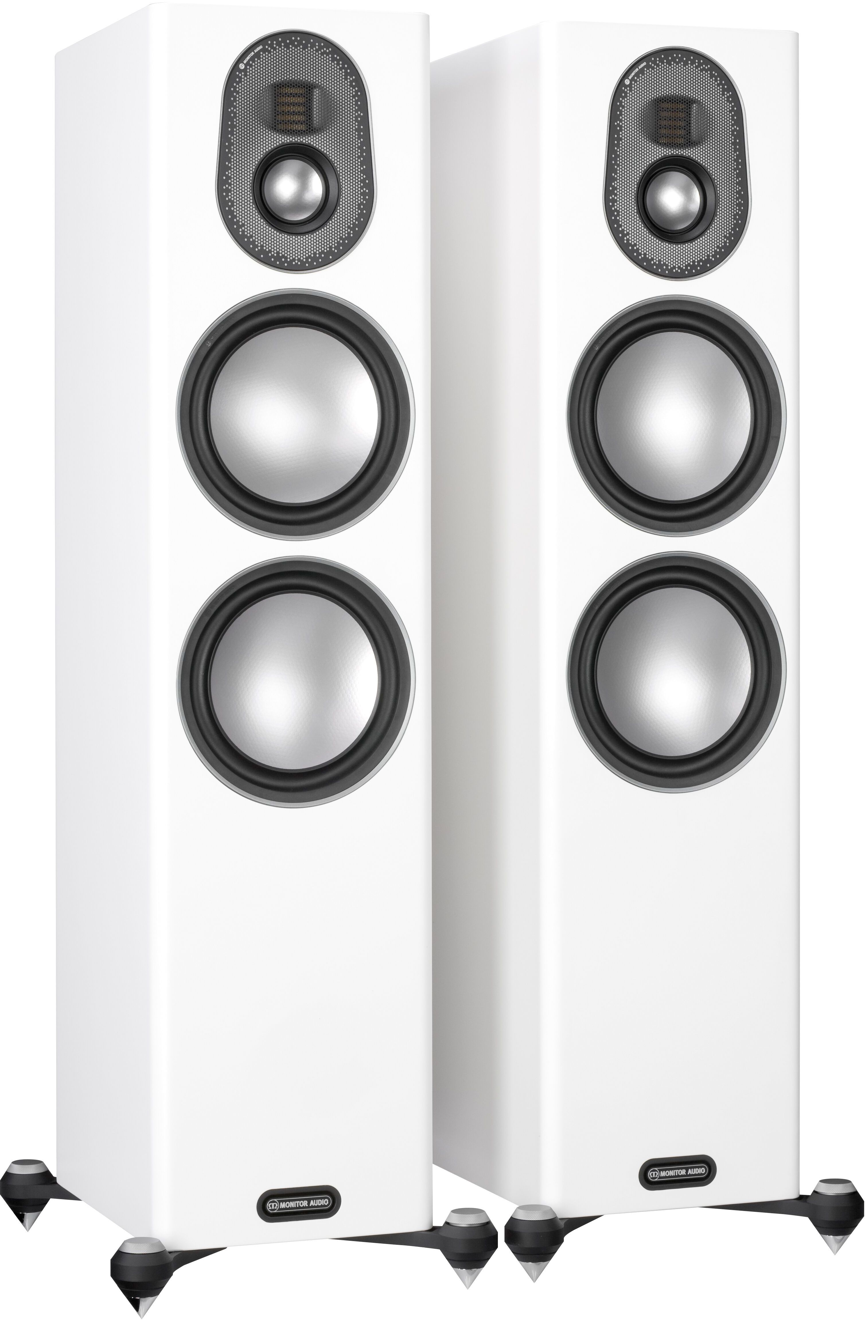 Monitor Audio Gold 300 Pair Of Satin White Floorstanding Speakers | AVI ...