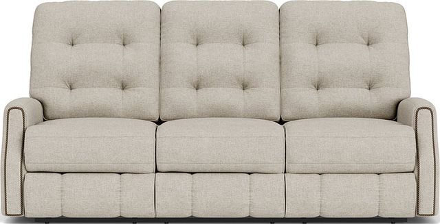 Flexsteel® Devon Fabric Power Reclining Sofa with Nailhead Trim 1