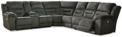 Signature Design by Ashley® Nettington 4-Piece Smoke Left-Arm Facing Power Reclining Sectional with Console