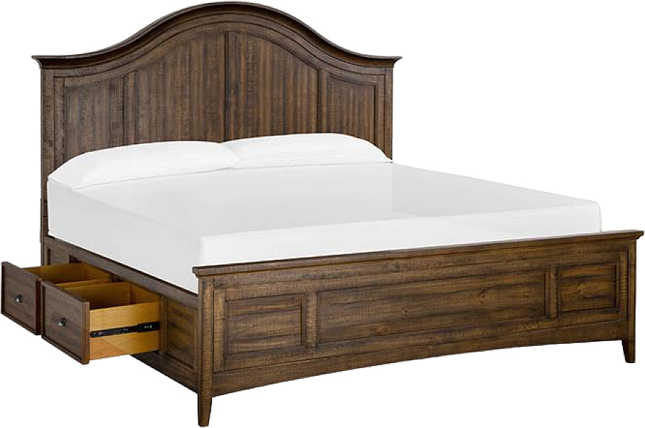 Magnussen Home® Bay Creek Toasted Nutmeg Complete Arched Storage Bed | Colder's | Milwaukee Area