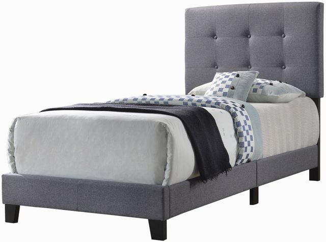 Coaster® Mapes Grey Twin Upholstered Bed 0