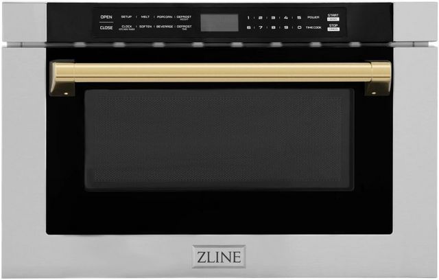 ZLINE Autograph Edition 1.2 Cu. Ft. Stainless Steel/Gold Microwave Drawer
