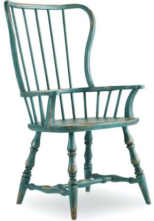 Hooker® Furniture Sanctuary 2-Piece Sky High Azure Blue Spindle Arm Chair Set