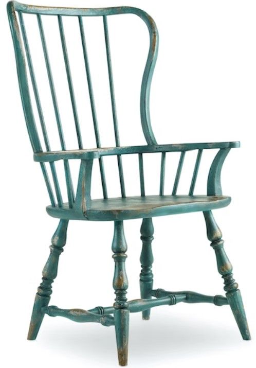 Hooker® Furniture Sanctuary 2-Piece Sky High Azure Blue Spindle Arm Chair Set 0