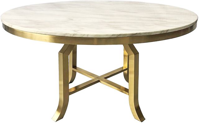 Harp & Finial® Fillmore Brushed Gold Dining Table-0