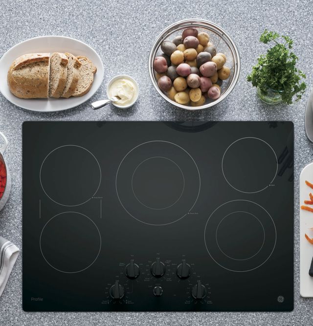 GE Profile™ Series 30" Black with Stainless Steel Electric Cooktop-PP7030SJSS-2