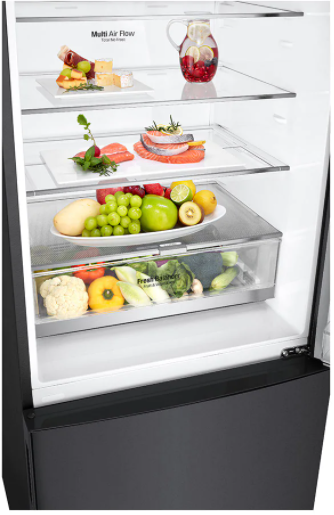 LG 14.7 Cu.ft Matte Black Bottom Freezer Refrigerator 1