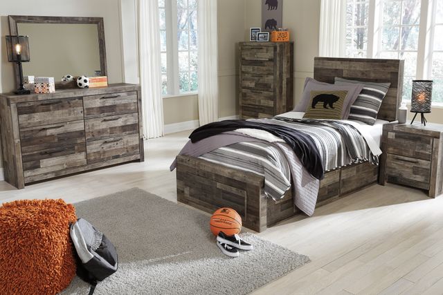 Tête de lit à panneaux simple simple Derekson, brun, Benchcraft® 5
