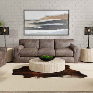 Digio Olimpia Old Brown Leather Sofa and Loveseat