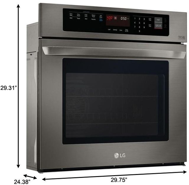 LG 30" Black Stainless Steel Single Electric Wall Oven-2