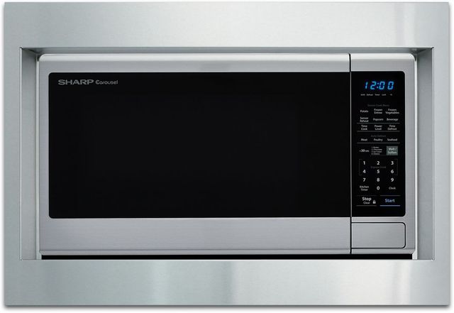 Sharp® 26.88" Stainless Steel Microwave Oven Built In Trim Kit-2