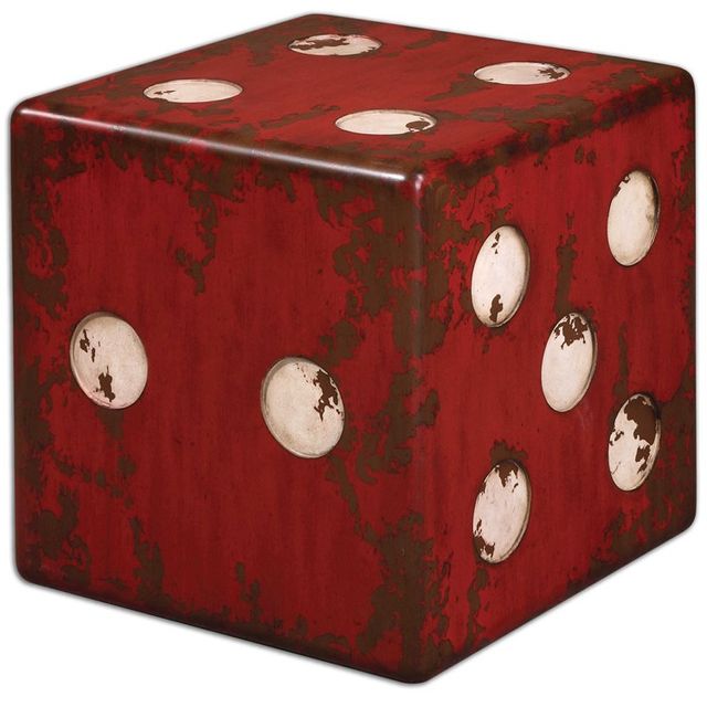 Uttermost® Dice Burnt Red Accent Table-0