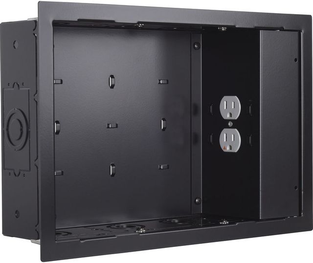 Chief® Proximity® Black In Wall Storage Box with 2 Receptacle Filter and Surge