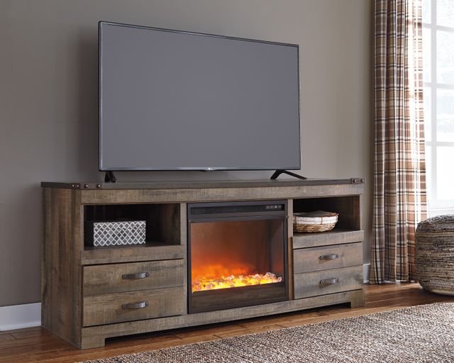 Signature Design by Ashley® Trinell Brown LG TV Stand with Fireplace Option 4
