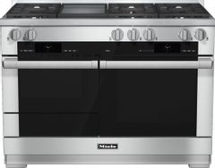 Miele 48" Clean Touch Steel Pro Style Dual Fuel Natural Gas Range