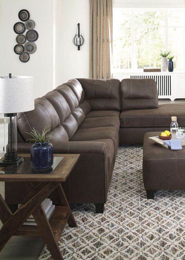Signature Design by Ashley® Navi Chestnut 2-Piece Sleeper Sectional with Chaise 8