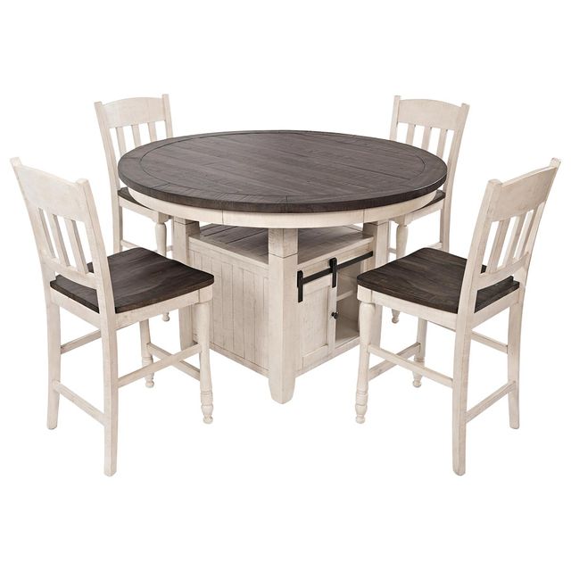 Jofran Madison County Round Counter Table & 4 Stools-1