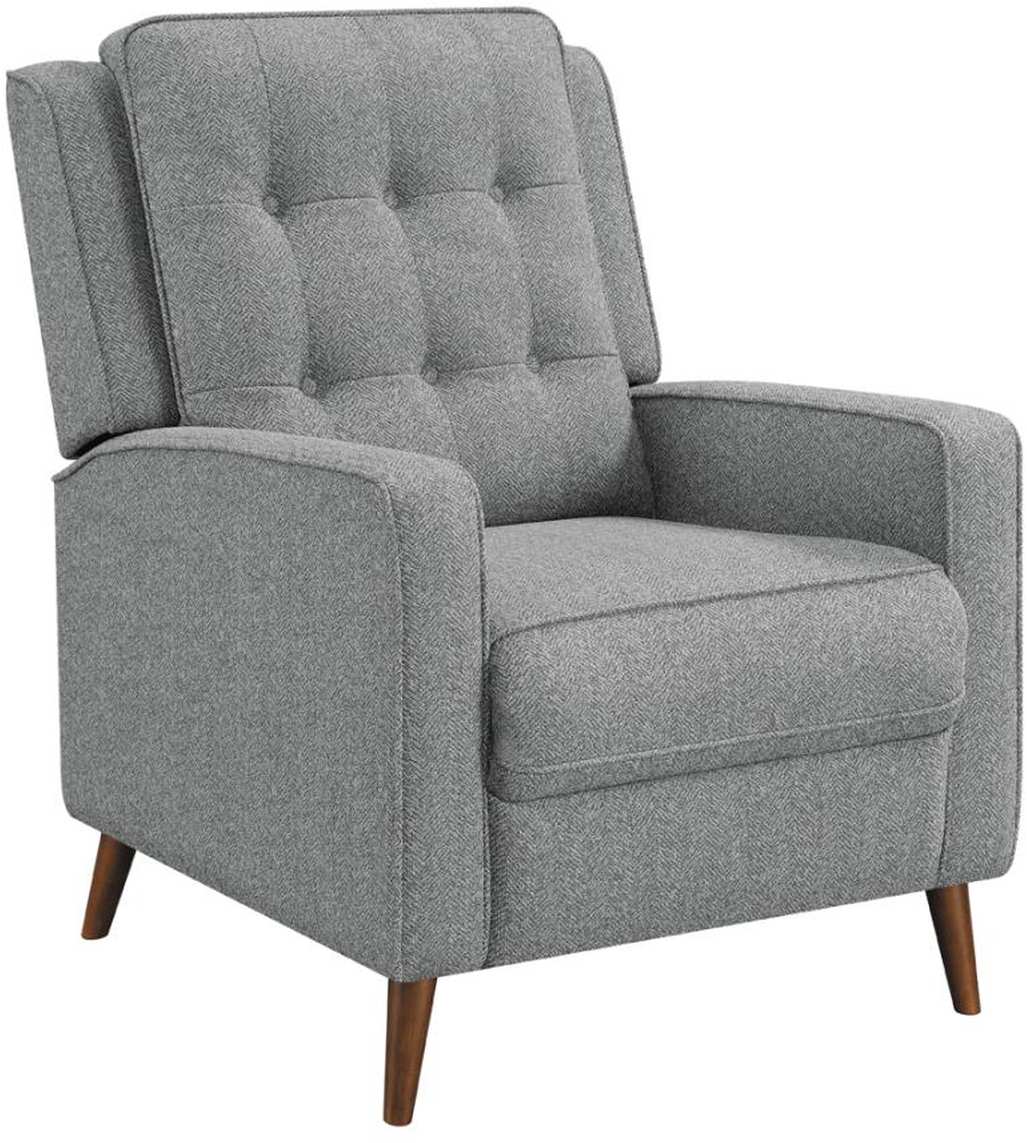 Coaster Davidson Grey Upholstered Tufted Push Back Recliner