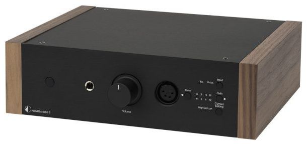 Pro-Ject DS2 Line Black Fully Balanced High End Headphone Amplifier with Walnut Wooden Panels