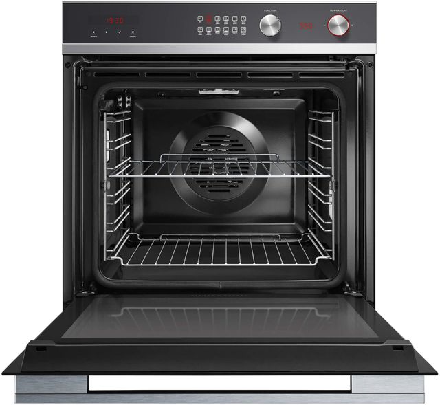 Fisher Paykel 24" Brushed Stainless Steel with Black Glass Electric Built In Single Oven-1
