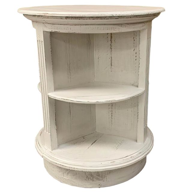 Vintage Furniture Chalet Round Accent Table-0