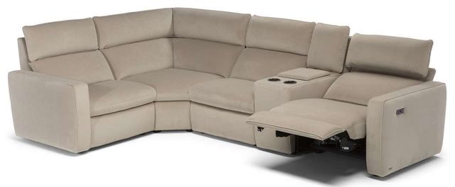 Natuzzi Editions Timoti 5-Piece Reclining Sofa with Power Headrest ...