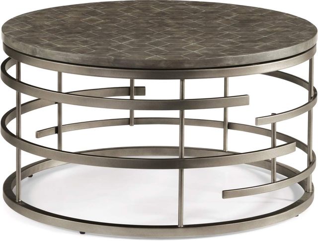Flexsteel® Halo Antiqued Concrete/Soft Silver Round Coffee Table