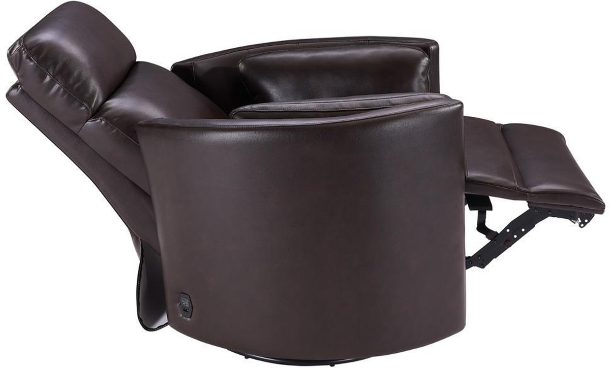 Parker House® Radius Florence Brown Leather Power Swivel Glider Recliner Miskelly Furniture 0578