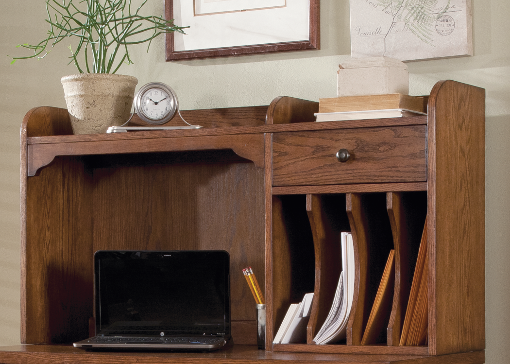 Liberty Furniture Hearthstone Rustic Oak Home Office Writing Desk Hutch
