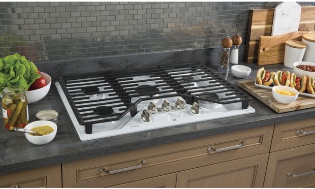 GE Profile™ 30" White Built-In Gas Cooktop 4