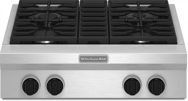KitchenAid® 30" Stainless Steel Commercial-Style Gas Rangetop