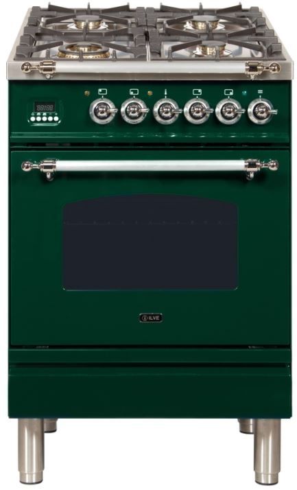 Ilve® Nostalgie Series 24" Emerald Green Free Standing Dual Fuel Natural Gas Range 6
