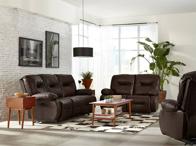 Best® Home Furnishings Brinley Reclining Space Saver® Leather Loveseat-1