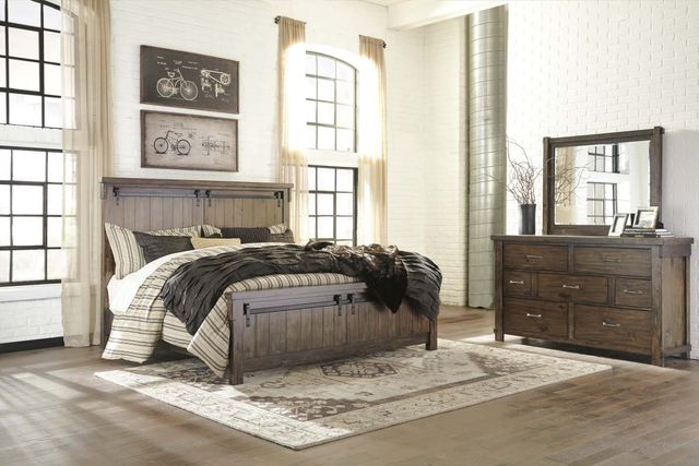 Signature Design by Ashley® Lakeleigh Dark Brown California King Panel Bed-1