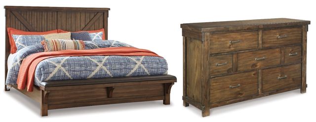 Signature Design by Ashley® Lakeleigh 2-Piece Brown King Panel Bed Set