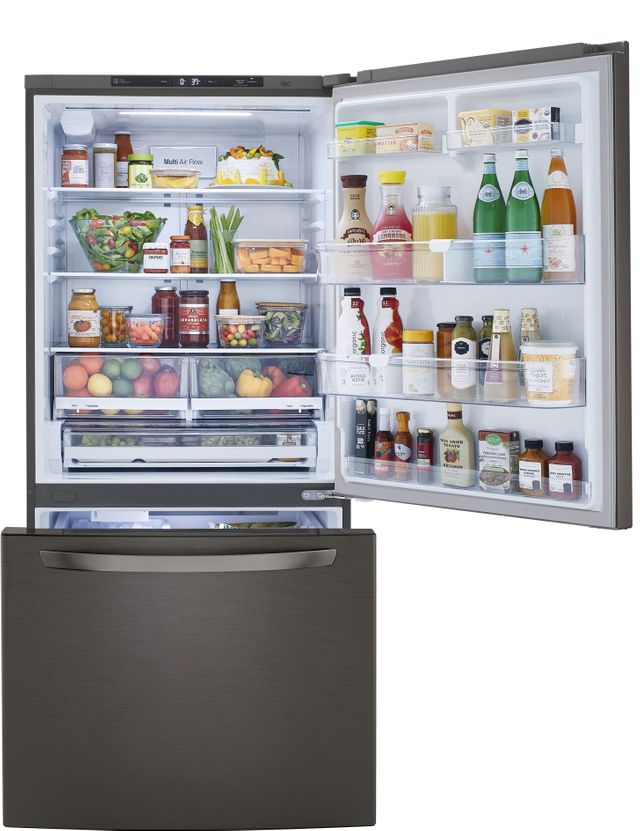 LG 33 in. 25.5 Cu. Ft. PrintProof™ Black Stainless Steel Bottom Freezer Refrigerator-3