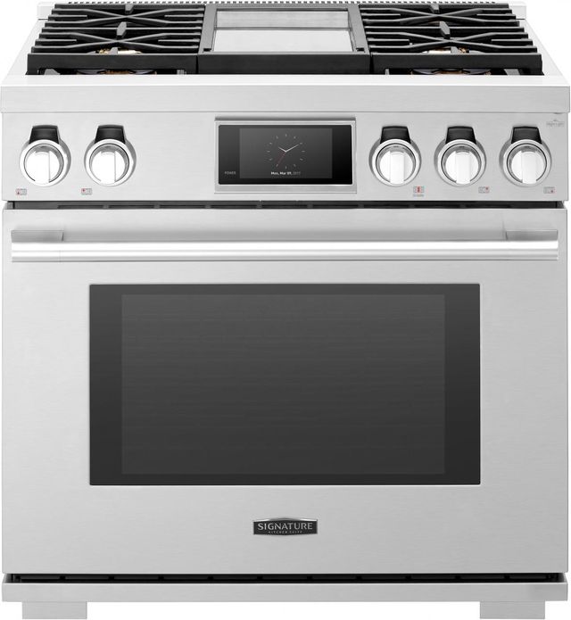 Signature Kitchen Suite 36" Stainless Steel Pro Style Dual Fuel Natural Gas Range-0