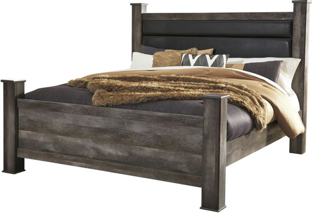 Signature Design by Ashley® Wynnlow Rustic Gray King Poster Headboard Posts 1