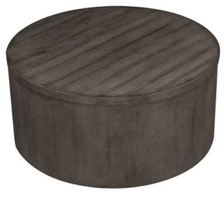 Liberty Modern Farmhouse Dusty Charcoal Drum Cocktail Table