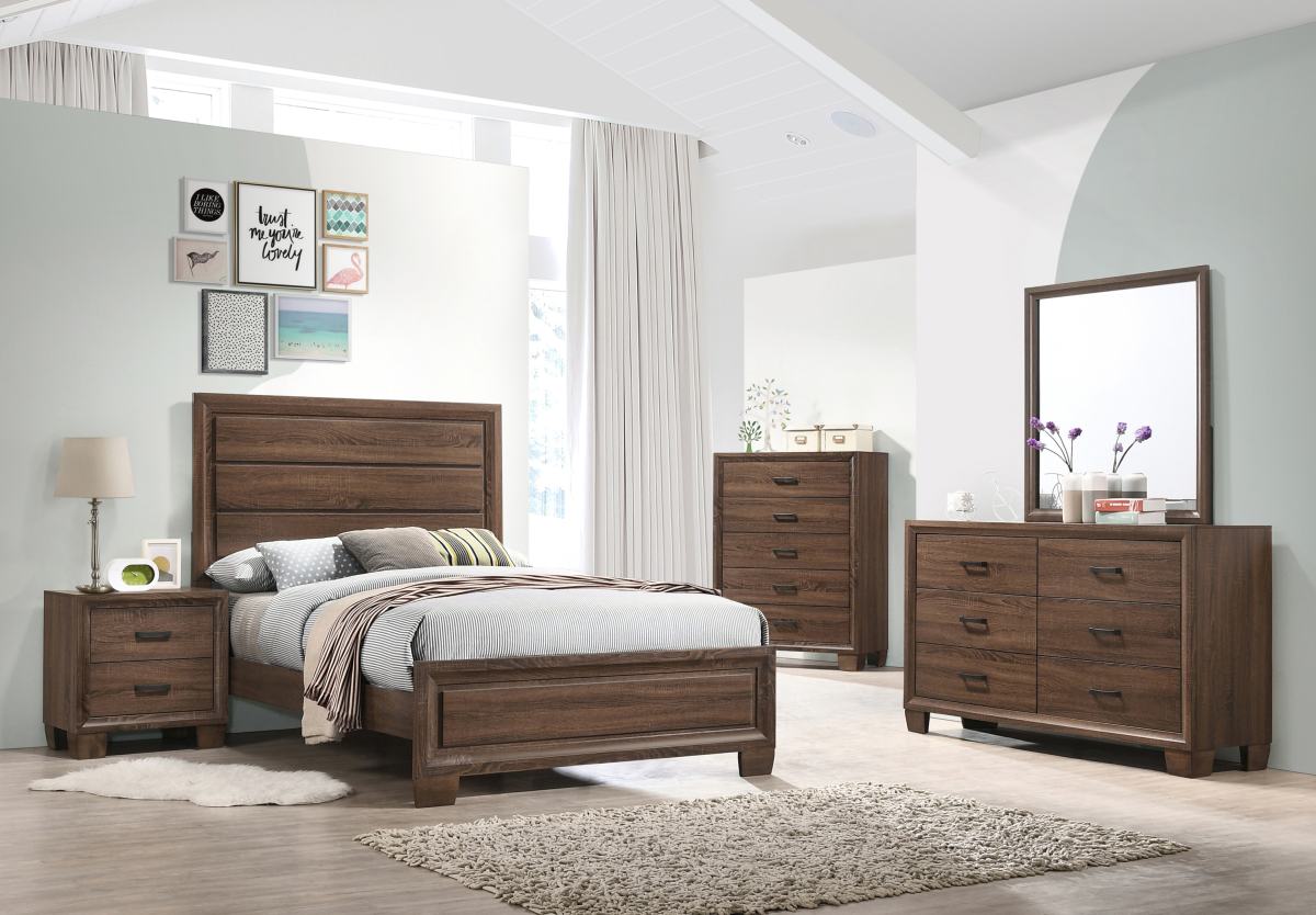 Coaster Brandon 5 Piece Medium Warm Brown Full Bedroom Set