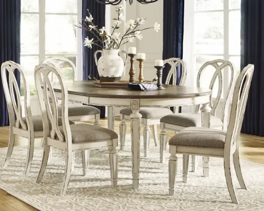 Signature Design By Ashley® Realyn 7-piece Chipped White Dining Set 