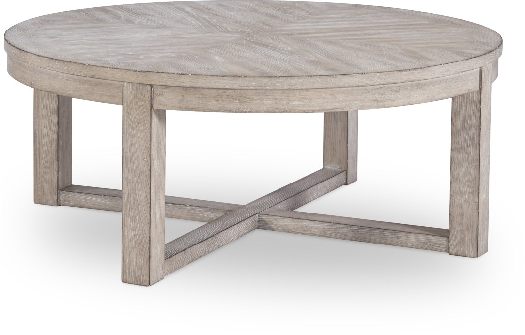 weathered oak round coffee table