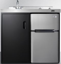 Summit® 39" Black and Stainless Steel All-In-One Kitchenette