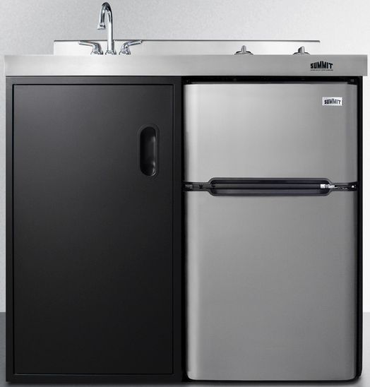 Summit® 39" Black and Stainless Steel All-In-One Kitchenette-0