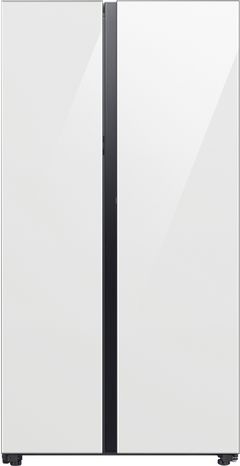 Samsung Bespoke 28.0 Cu. Ft. White Glass Side-by-Side Refrigerator