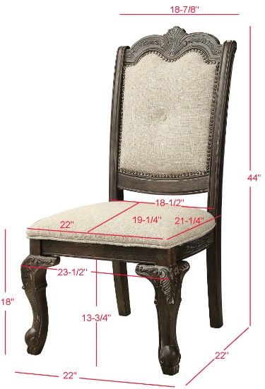 Crown Mark Kiera Beige/Grey Dining Side Chair-1